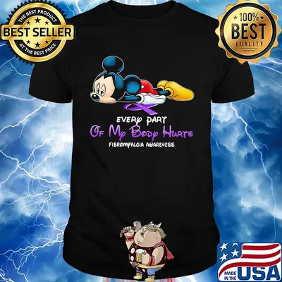 Mickey mouse every part of my body hurts Kidney disease awareness shirt