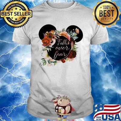 Mickey mouse faith over fear cancer awareness shirt