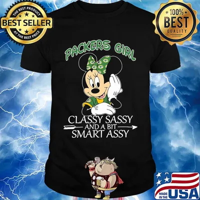 Mickey mouse green bay packers classy sassy and a bit smart assy shirt