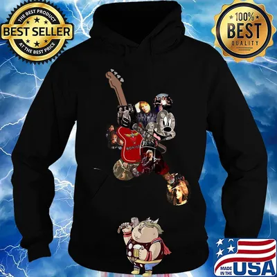 Mickey mouse hug guitar bon jovi band s Hoodie