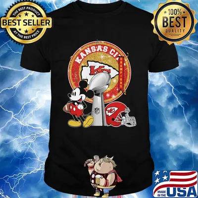 Mickey mouse kansas city chiefs champions super liv bowl football shirt