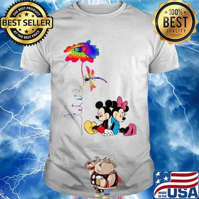 Mickey Mouse Let it be Flower and Dragonfly shirt