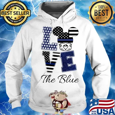 Mickey mouse love the blue american flag independence day s Hoodie