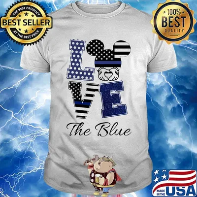 Mickey mouse love the blue american flag independence day shirt