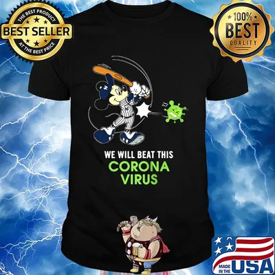 Mickey mouse new york giants baseball we will beat this corona virus shirt