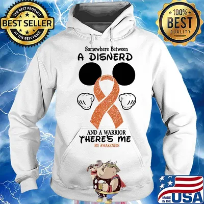 Mickey mouse somewhere between a disnerd and a warrior there's me ms awareness s Hoodie