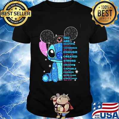Mickey mouse stitch you are beautiful victorious enough created strong amazing capable chosen never alone shirt
