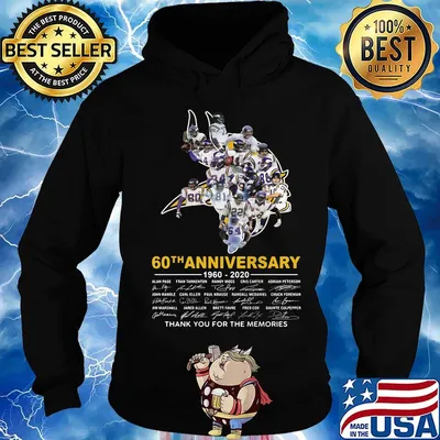 Minnesota vikings 60th anniversary 1960 2020 thank you for the memories signatures s Hoodie