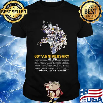 Minnesota vikings 60th anniversary 1960 2020 thank you for the memories signatures shirt