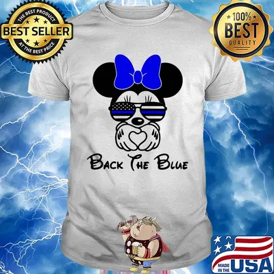 Minnie mouse back the blue american flag independence day flowers shirt