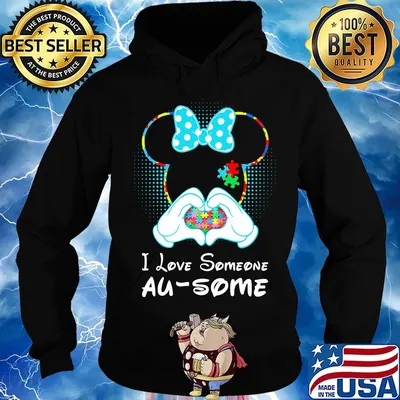 Minnie mouse i love someone au-some autism heart s Hoodie