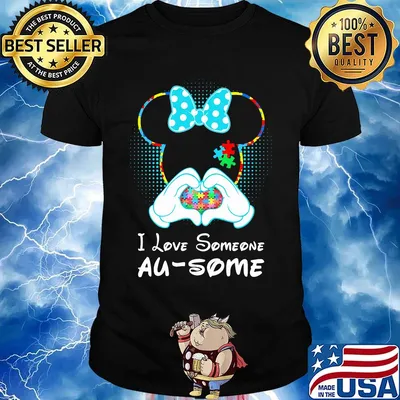 Minnie mouse i love someone au-some autism heart shirt