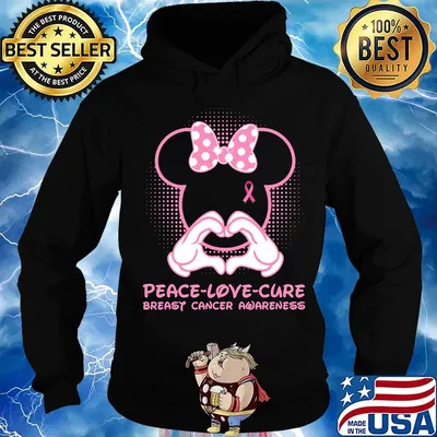 Minnie mouse peace love cure breast cancer awareness s Hoodie
