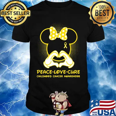 Minnie mouse peace love cure childhood cancer awareness shirt