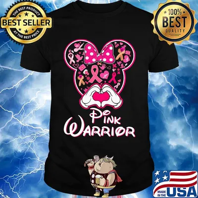 Minnie mouse pink warrior cancer awareness heart shirt