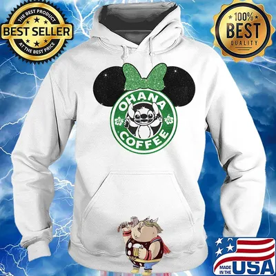 Minnie mouse stitch ohana coffee logo s Hoodie