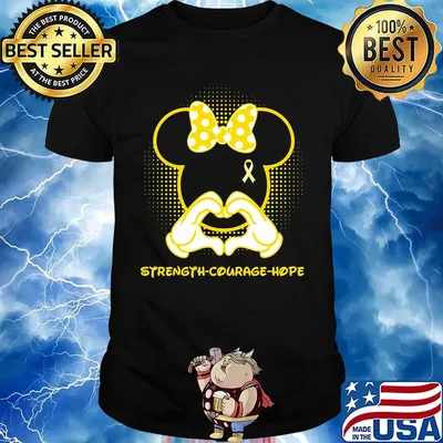 Minnie mouse strength courage hope cancer awareness shirt