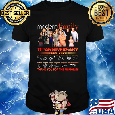 Modern family 11th anniversary 2009 2020 thank you for the memories signatures shirt