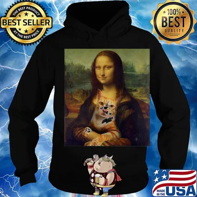 Mona lisa hug cat art s Hoodie