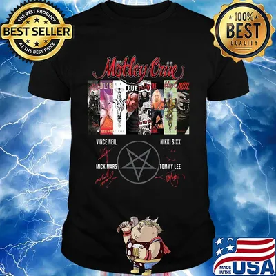 Motley crue band members signatures shirt