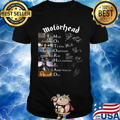 Motorhead movie characters signatures shirt