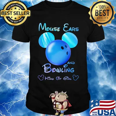 Mouse ears and bowling kind of girl shirt
