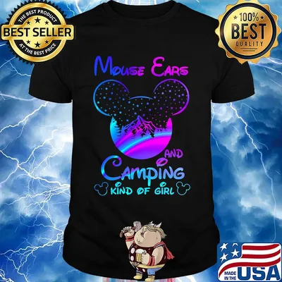 Mouse ears and camping kind of girl shirt