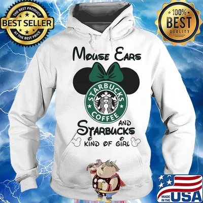 Mouse ears and starbucks coffee kind of girl s Hoodie