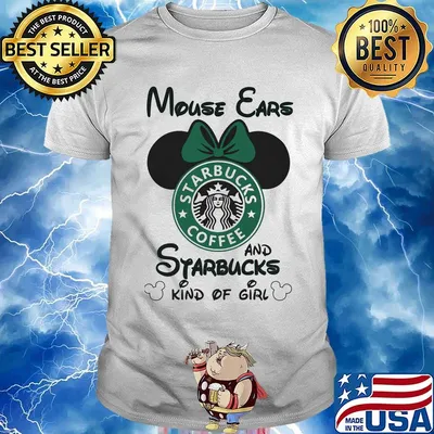 Mouse ears and starbucks coffee kind of girl shirt