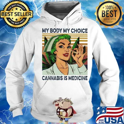 My body my choice cannabis is medicine weed vintage retro s Hoodie