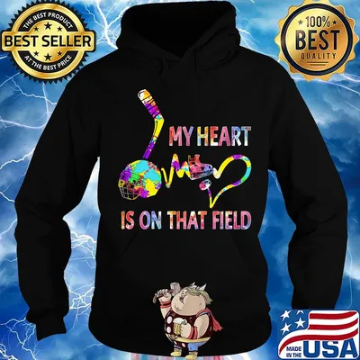 My heart is on that field Earth heartbeat color s Hoodie