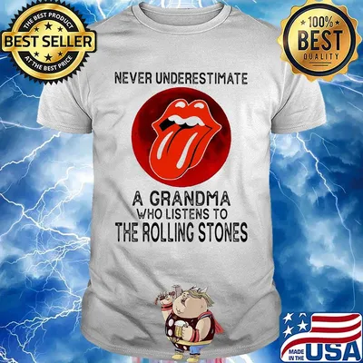 Never underestimate a grandma who listens to the rolling stones sunset shirt