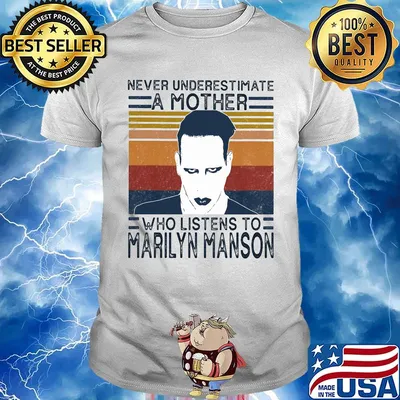 Never underestimate a mother who listens to marilyn manson vintage retro shirt