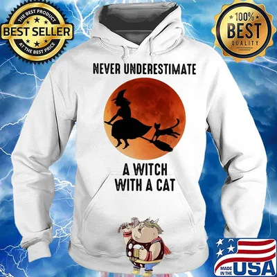 Never underestimate a witch with a cat sunset s Hoodie