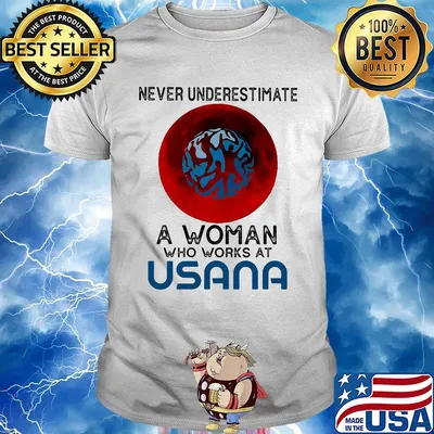 Never underestimate a woman who works at Usana Sunset shirt