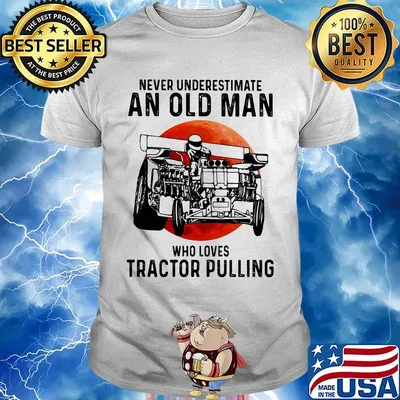Never underestimate an old woman who loves tractor pulling sunset shirt