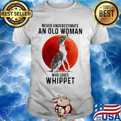 Never underestimate an old woman who loves whippet sunset shirt