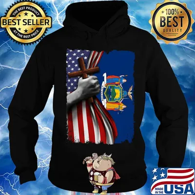 New york american flag cross happy independence day s Hoodie
