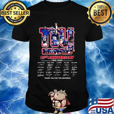 New york giants 95th anniversary 1925 2020 thank you for the memories signatures shirt