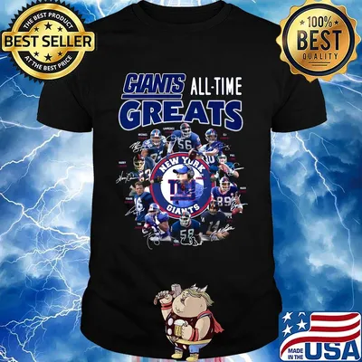 New york giants football all-time greats players signatures shirt