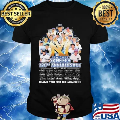 New york yankees 120th anniversary 1901 2021 thank you for the memories signatures shirt