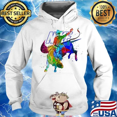 Nike logo riding a buffalo color s Hoodie
