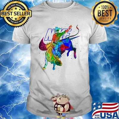 Nike logo riding a buffalo color shirt