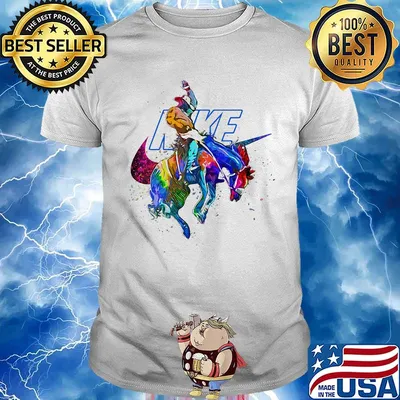 Nike logo riding a horse color shirt