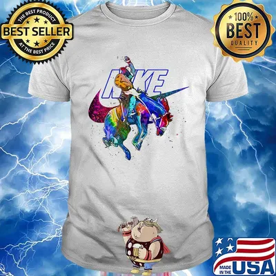 Nike logo riding a horse shirt