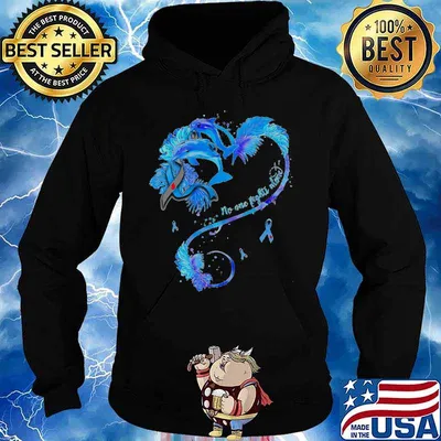 No one fights alone Love Dolphin Cancer awareness s Hoodie