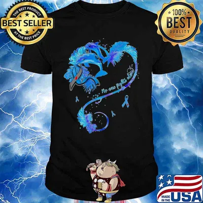 No one fights alone Love Dolphin Cancer awareness shirt