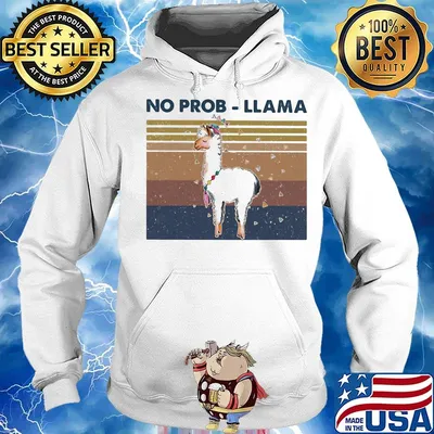 No prob-llama vintage retro s Hoodie