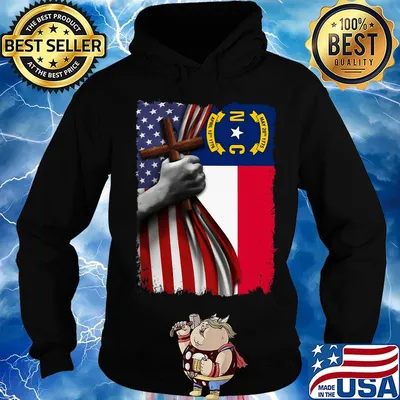 North carolina american flag cross happy independence day s Hoodie
