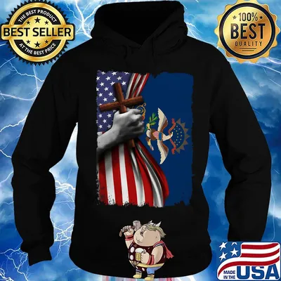 North dakota american flag cross happy independence day s Hoodie